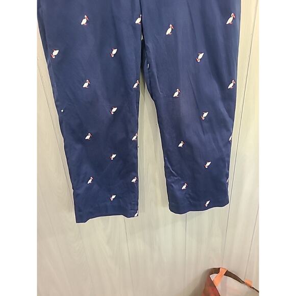 TOMMY HILFIGER Golf Crop Pants Blue Orange Pelican Embroidered Bird Capri 8 - Picture 3 of 9